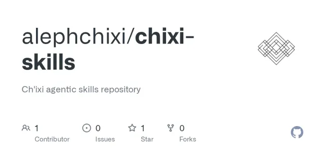 La tarjeta de repositorio de las habilidades de chixi en GitHub