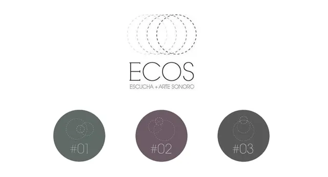 Marca de ECOS junto a tres discos numerados