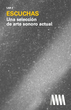Tarjeta postal de Escuchas: grano gris bajo el título de tercer laboratorio de Éter Lab