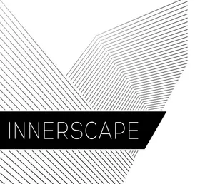 Innerscape póster: líneas negras convergentes sobre el título