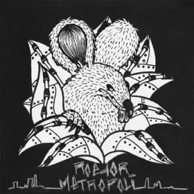 Cubierta de Metrópoli: un dibujo de tinta de un roedor entre las hojas