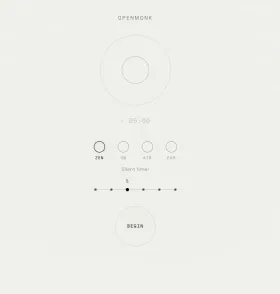 La interfaz openmonk: un círculo respiratorio y controles en blanco