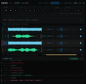 La interfaz ORAM: forma de onda verde apilada en una pantalla oscura