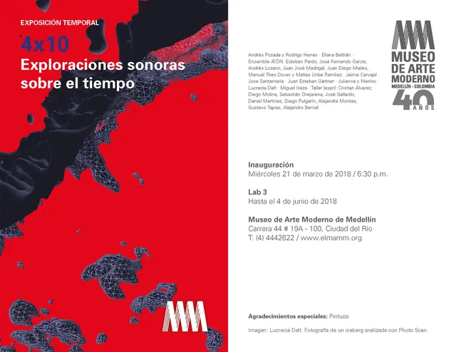 Afiche de exposición 4x10 del Museo de Arte Moderno de Medellín